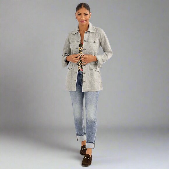 CAbi Jackets & Blazers - Cabi gray Grab and Go Trench coat, size L, NEW WITH TAGS!
